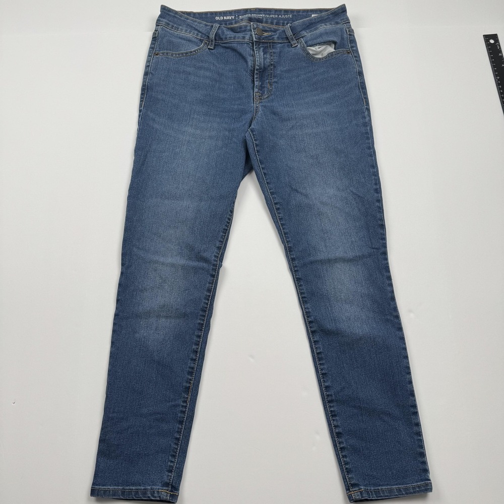 Old Navy Jeans Womens 8 (28x24) Blue Mid Rise Super Skinny Denim Stretch Classic